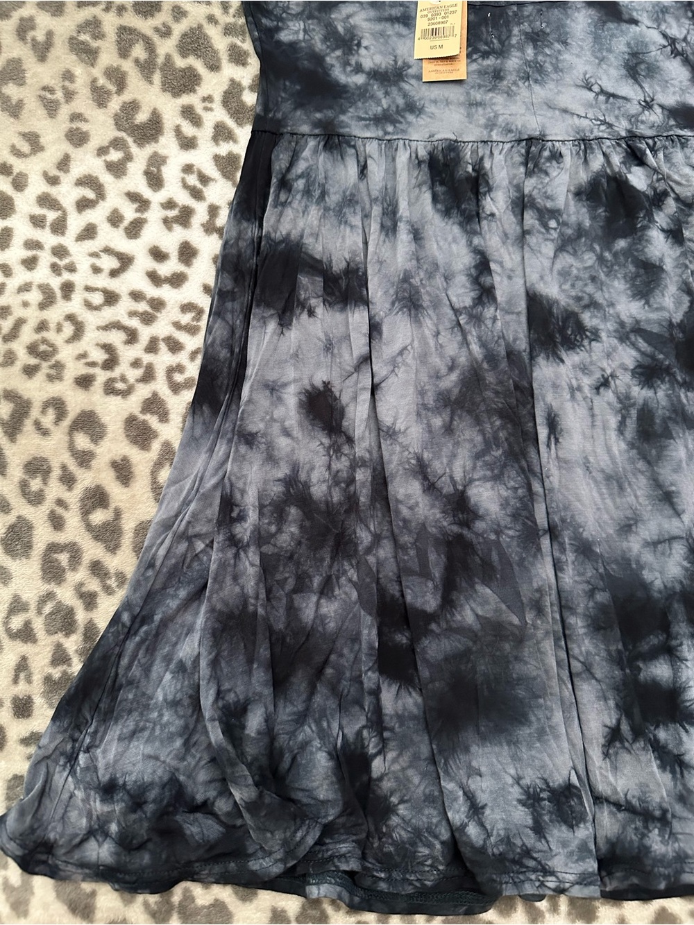 American Eagle Soft & Sexy Tie Dye Strappy Sun Dress in Black Blue Size Medium - Picture 13 of 17